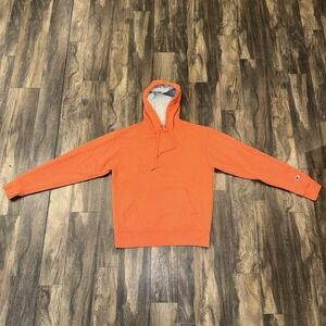 Champion Basic Orange Athletic Pullover Hoodie Men's Size M Classic Style